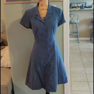 Blue button front modcloth dress 10 retro 1950
